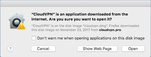 Ajuste CloudVPN para Mac OS X paso 2